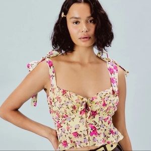 For love and lemons yellow floral top